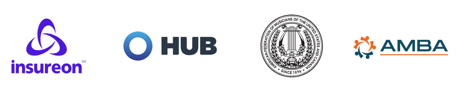 Insureon in partnership with HUB International and the American Federation of Musicians (AFM) including AMBA